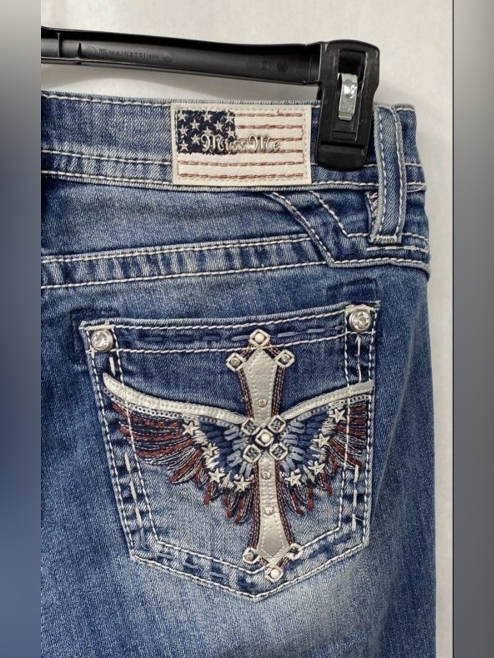 Miss Me Women's Boot Cut Jeans - Blue - Picture 5 of 10